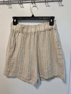 algo bonito Striped Paperbag Shorts Belted NWT